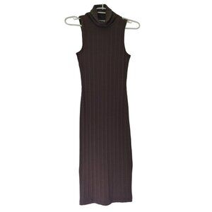 NINE WEST, Sleeveless turtleneck dress, made of rayon and polyester, Brown, XS